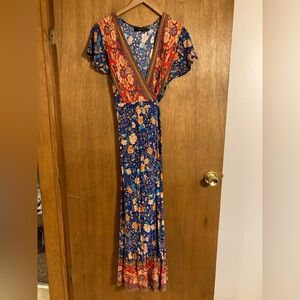 Zesica Floral Wrap Maxi Dress